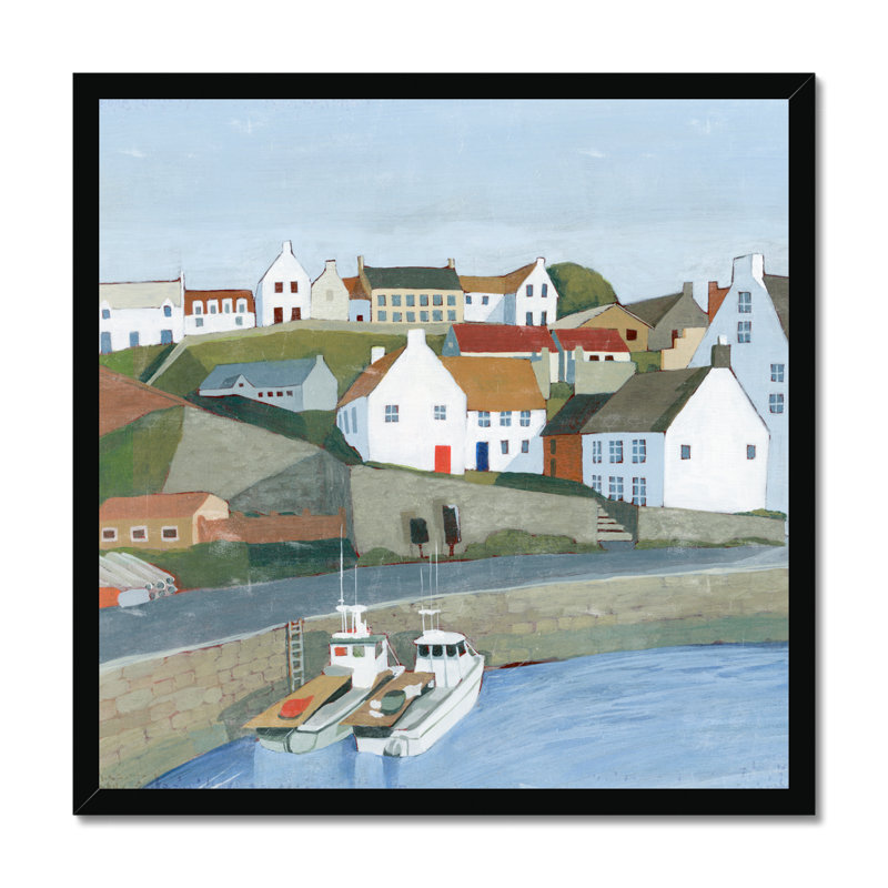 Old Coast Town I by Grace Popp - Painting, Black Framed Paper Print, 34cm H x 34cm W