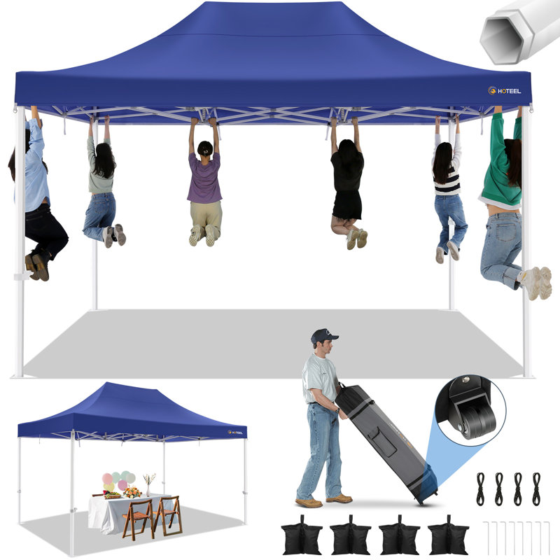 10x15 Heavy Duty Pop Up Canopy Tent for Parties Event, Dark blue