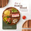 Ensemble de planches de charcuterie en acacia 30 po - 3 pièces magnétiques + 4 couteaux