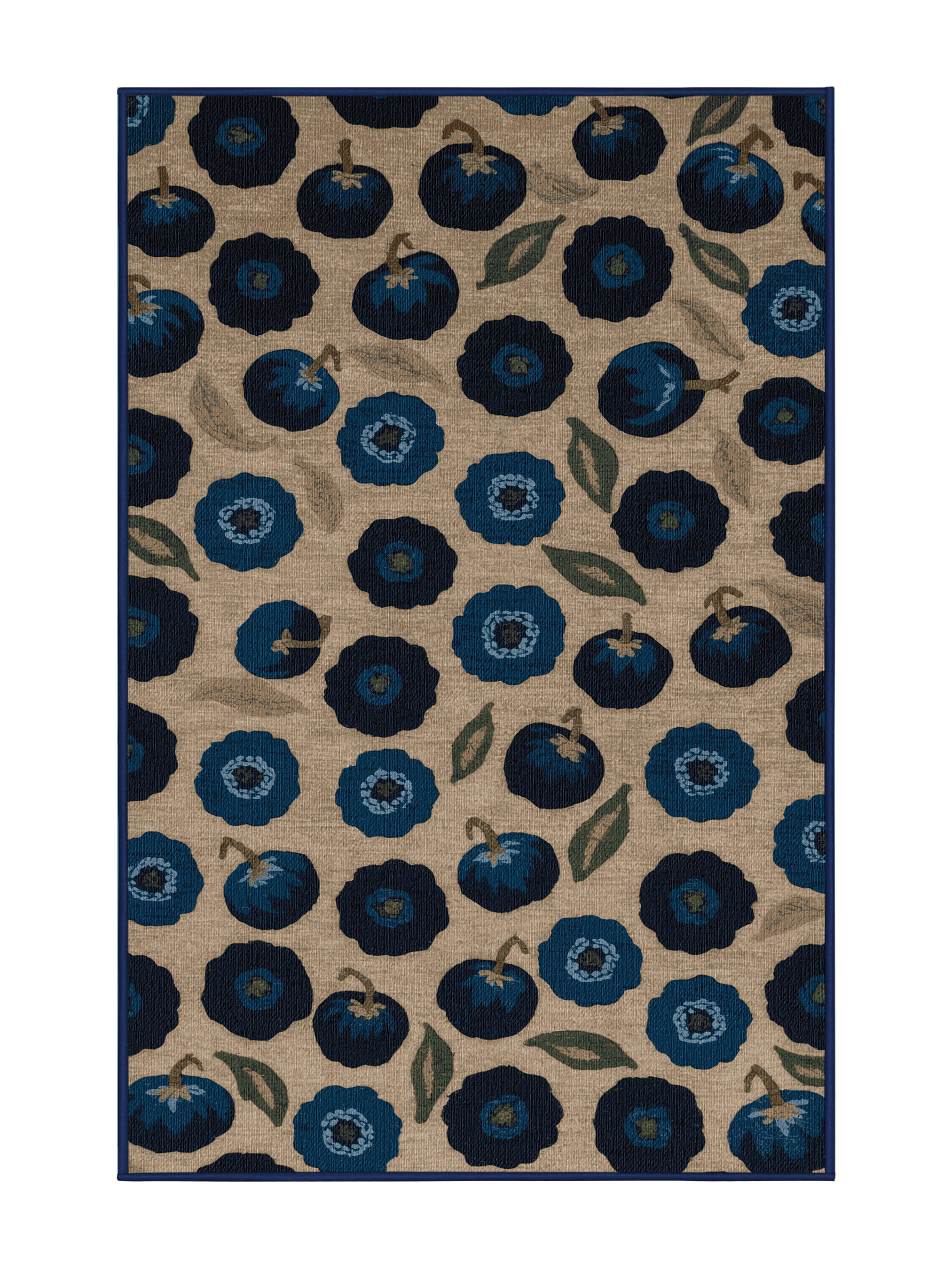 One Allium Way® Washable Blueberry Highbush Fruits Area Rug | Wayfair