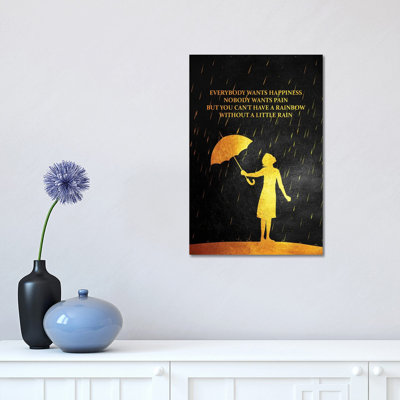 No Rain No Rainbow 1 Piece Wrapped Canvas Wall Art