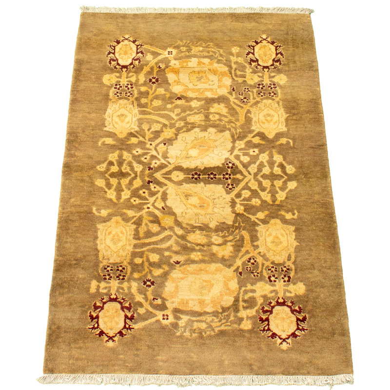 One-of-a-Kind 3' X 5' New Age Wool Area Rug in Brown