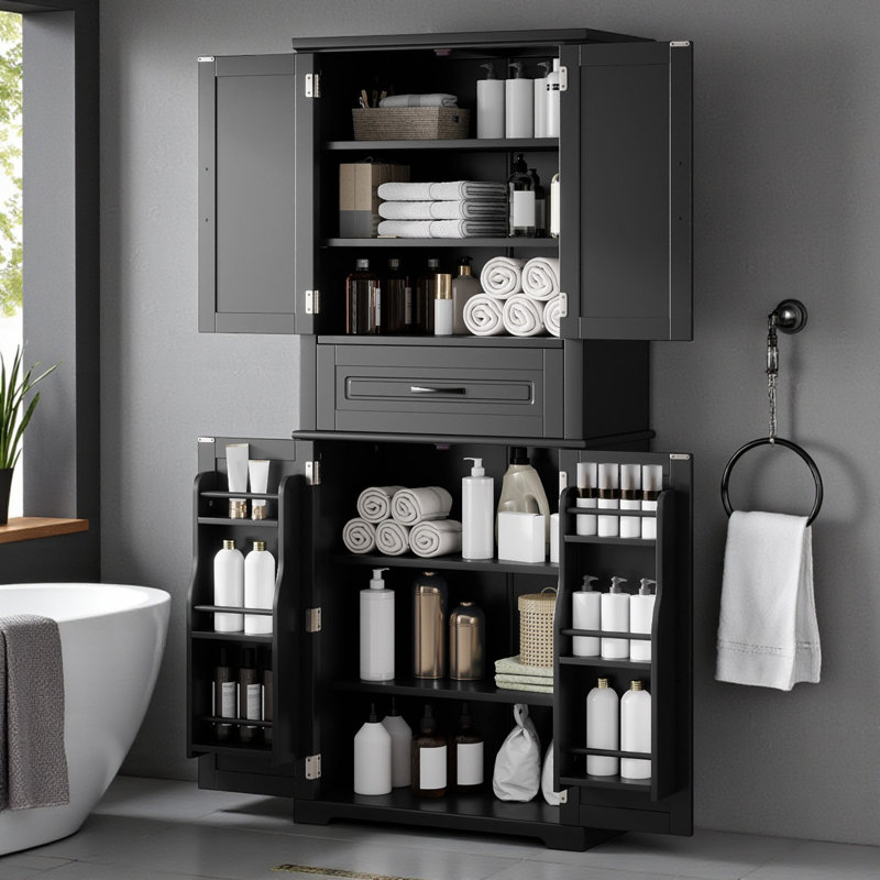 Armoire de rangement multifonctionnelle, Duplicata noir 