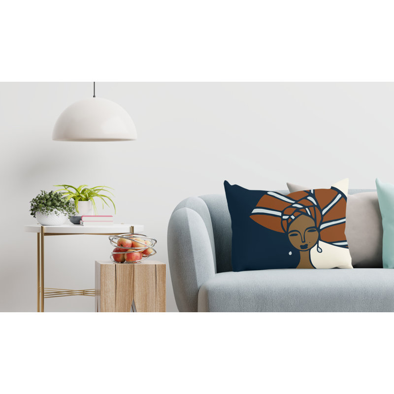 Housse et insert de coussin rectangulaire Abyoka Tribal, rouille