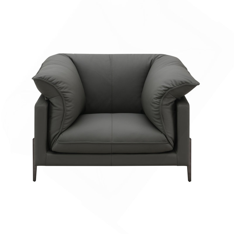 Fauteuil en cuir noir avec grain supérieur