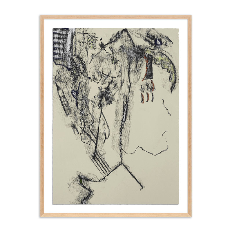 Rubbings 5 Print by Fox Print, Light Brown Single Picture Framed, 40" H x 30" W x 2.5" D