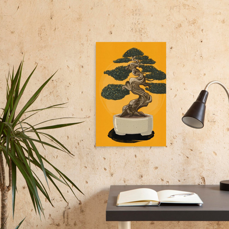 «Elegant Bonsai Tree», reproduction d'art murale contemporaine abstraite, H 24 po x l 16 po