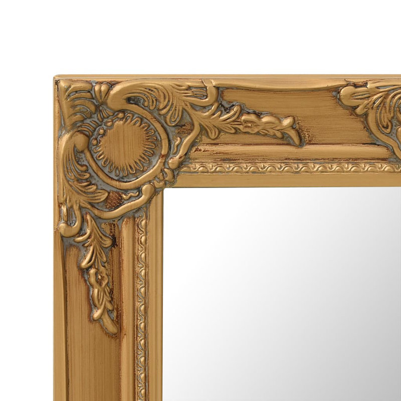 Wall Mirror Bathroom Mirror with Baroque Style Decorative Vanity Mirror, Gold, 15.7" x 19.7"