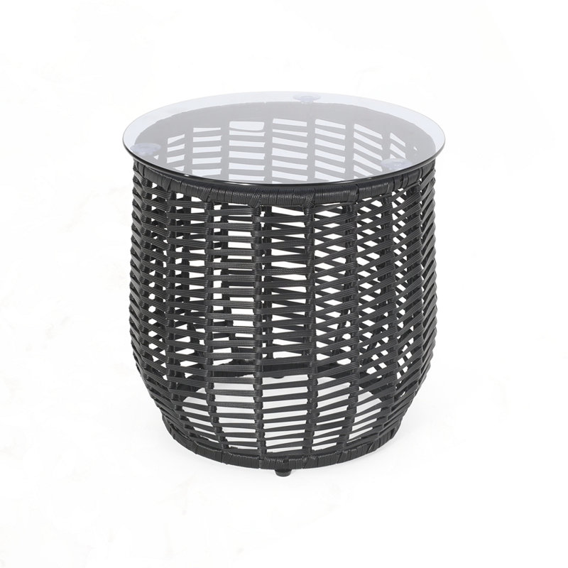 Outdoor Patio Side Table, Black