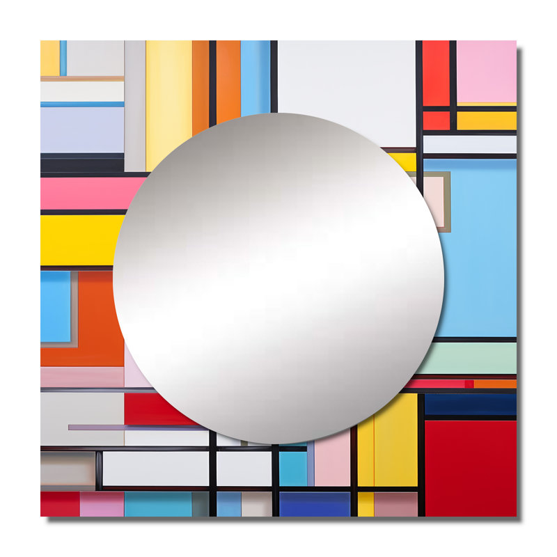 Deferrell - Abstract Shapes Square Mirror Wall Decor For Bedroom, 36" x 36"