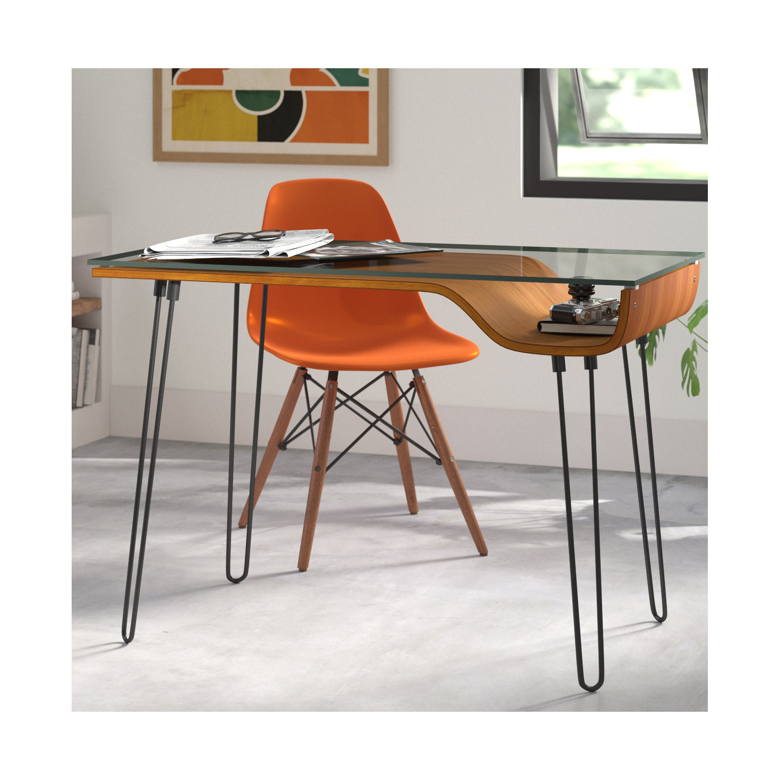 Alem Writing Desk, Brown/Black