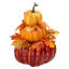 Ensemble de 2 décorations de citrouille d'Halloween empilées à 3 niveaux, décor de porche d'automne en mousse avec feuilles d'érable, décorations d'automne assorties, décorations d'automne pour l'extérieur