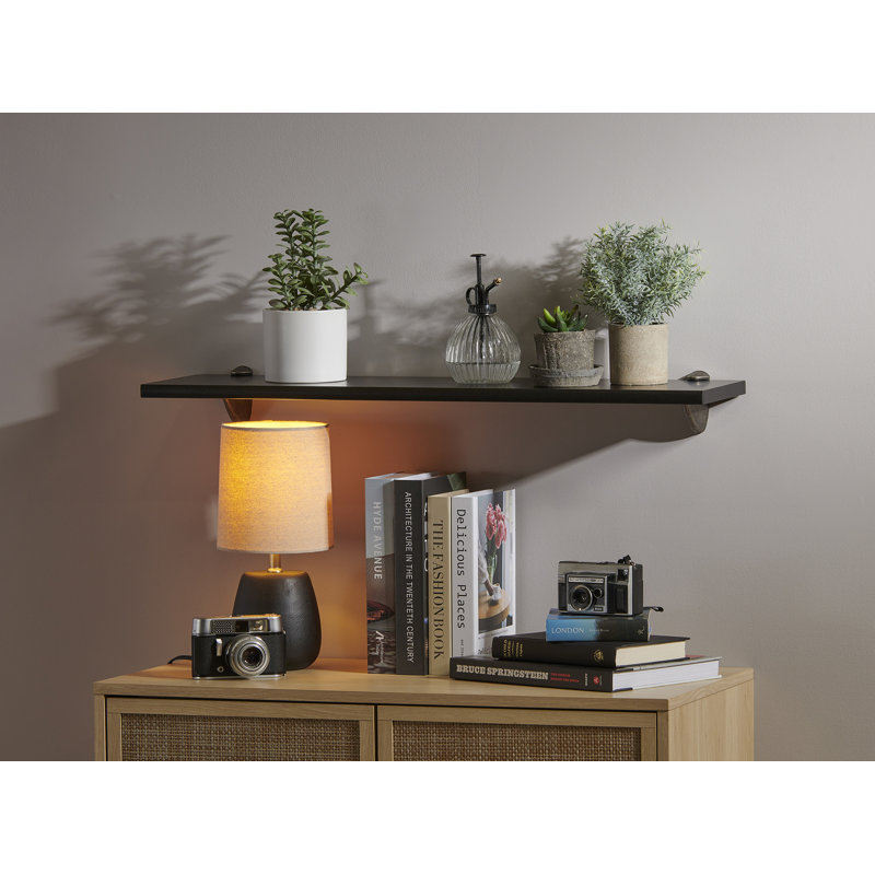 Ensemble de tablettes Gallery 8X32 noires avec supports Pelican, H 3,38 po x l 32 po x P 8 po, Black/Taupe