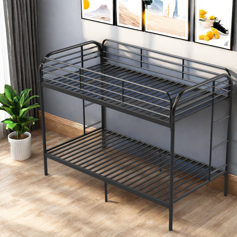 Lits gain d'espace avec rangement, lit superposé simple en métal, chambre moderne