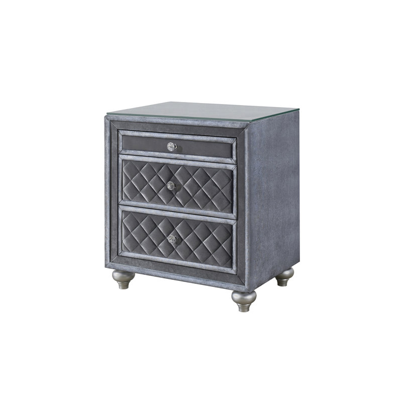 Armoire 3 chambres avec tiroir en velours et table de chevet pour bijoux