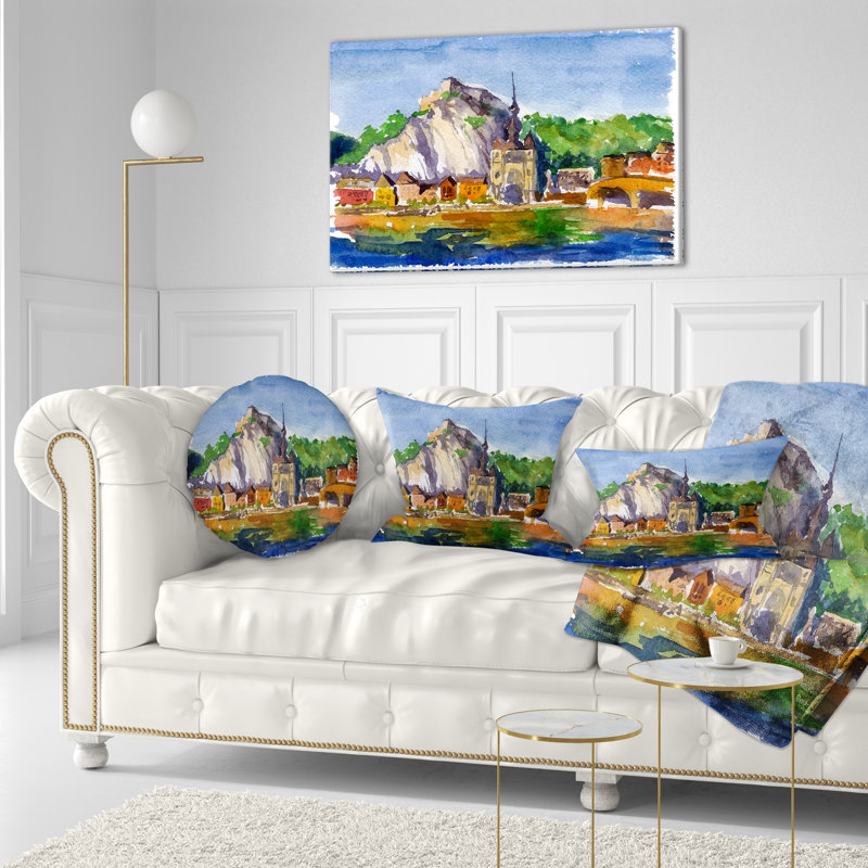 Coussin lombaire cityscape belgium vector