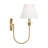Elsay 1 Light Bathroom Bedroom Wall Fixture With White Linen Shade-112738124