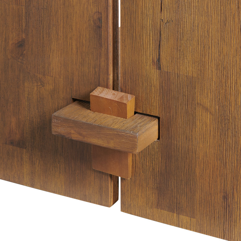 Bethel 52" Natural Acacia Wood Console Table with Storage Shelf