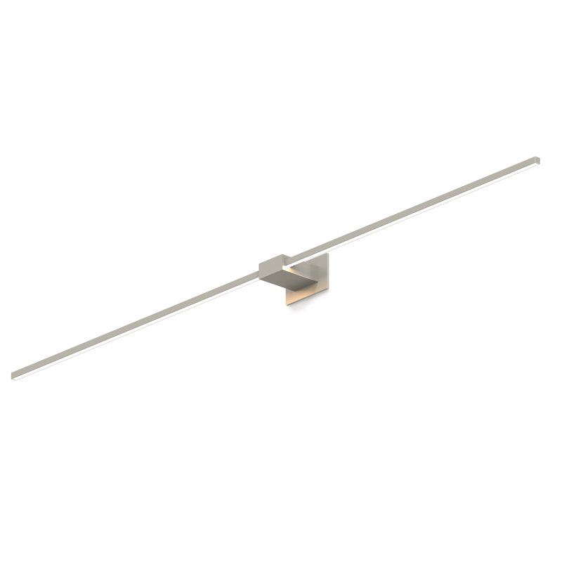 Applique murale à bras 1 lumière DEL à intensité variable Z-bar, Nickel brossé, H 4,5 po x l 48 po x P 4 po
