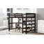 Lit mezzanine double avec tablettes de rangement et bureau sous le lit-279284475-279284472