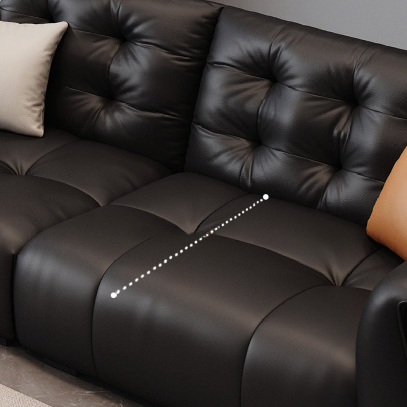 Simple and Retro Straight Black Sofa