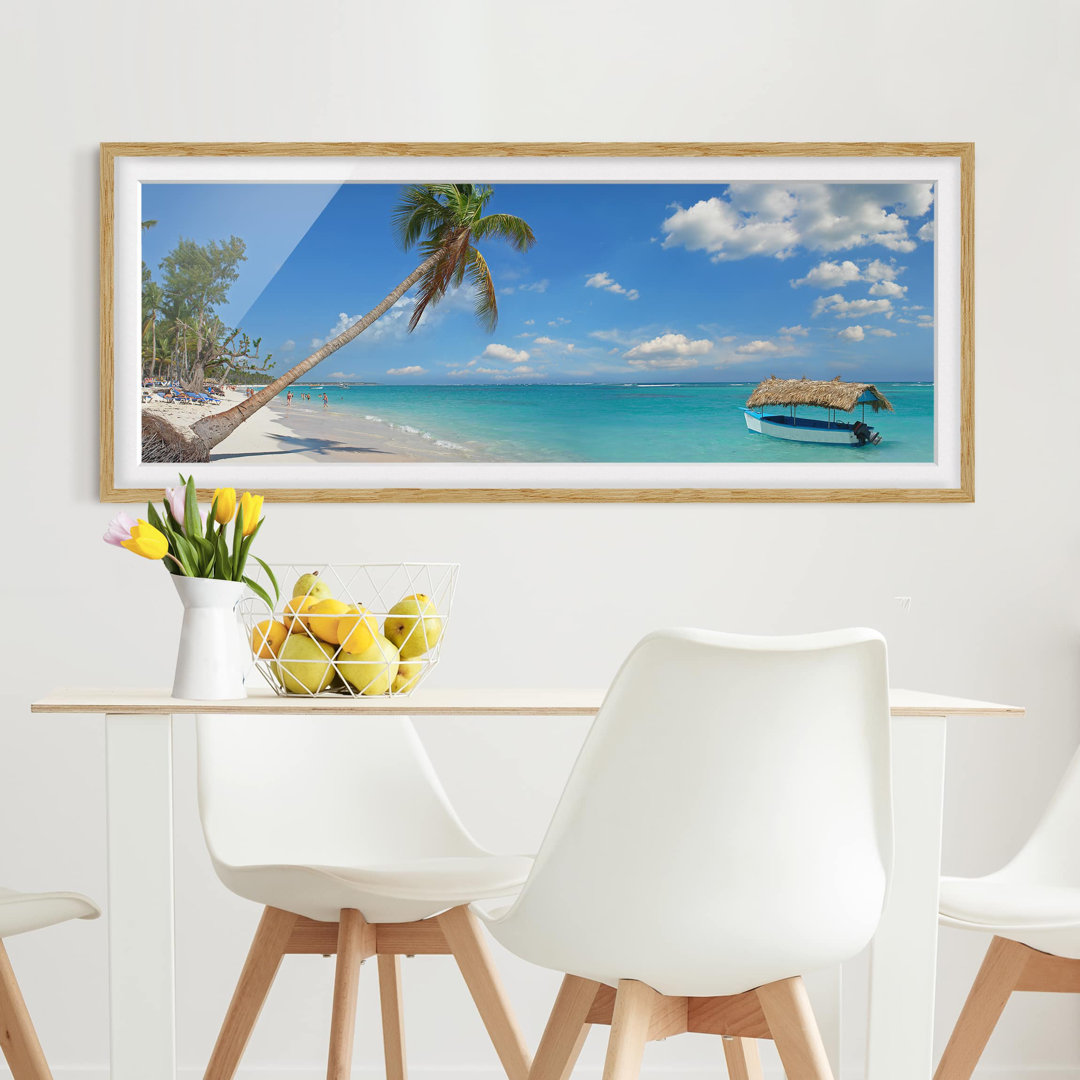 Bild mit Rahmen - Tropischer Strand - Panorama-Landschaft - B