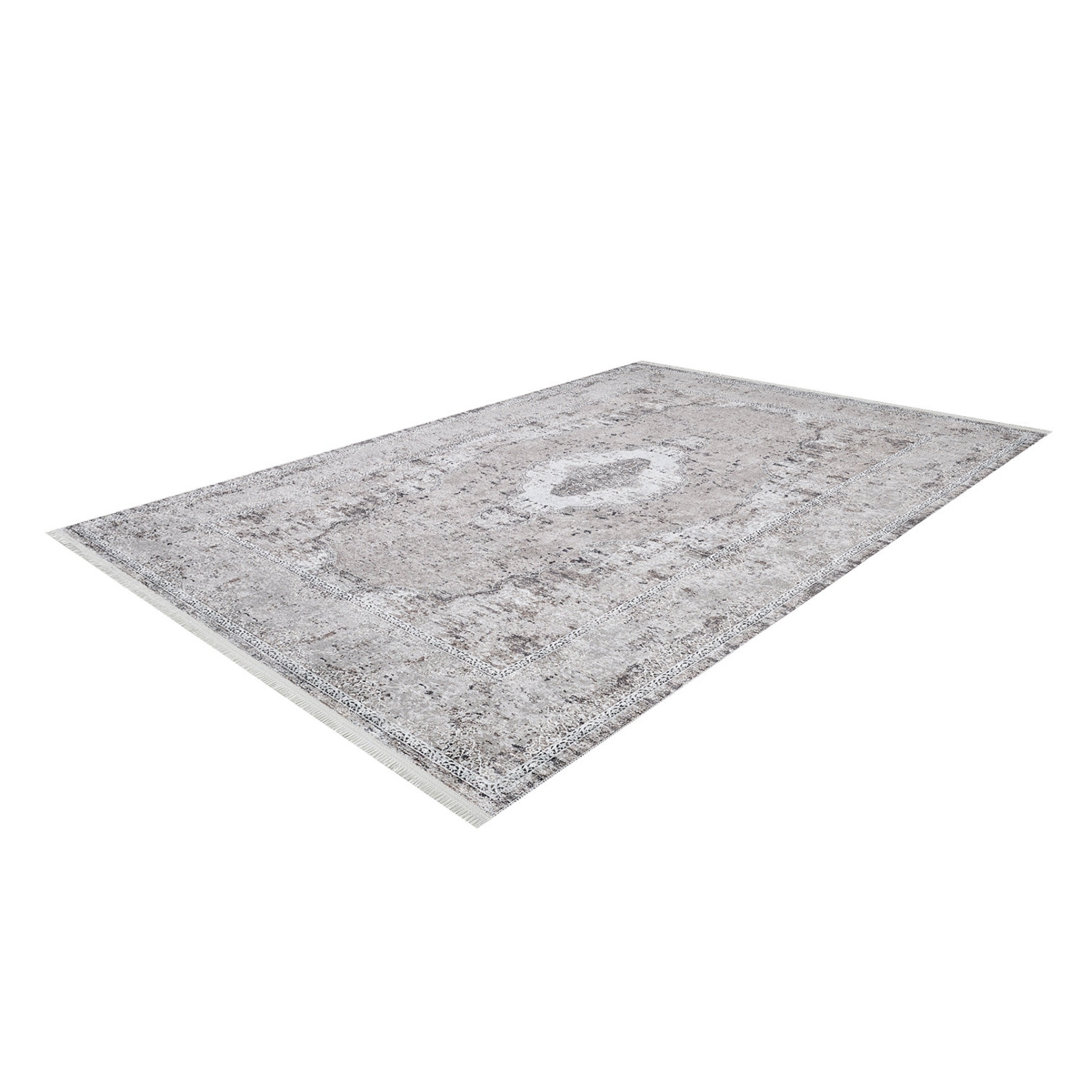 Teppich Stepplee aus Baumwolle in Beige