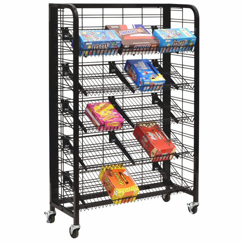 36" W X 52" H - Mobile 5-Shelf Adjustable Retail Display Rack
