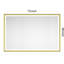 Miroir de salle de bain 72 "x 48" avec bordure en aluminium, fixation murale, fonctionnalité brouillard, 3 options de couleurs, éclairage à intensité variable, miroir 48 pouces de style or brossé, cadre, brouillard, couleurs, réglable en continu