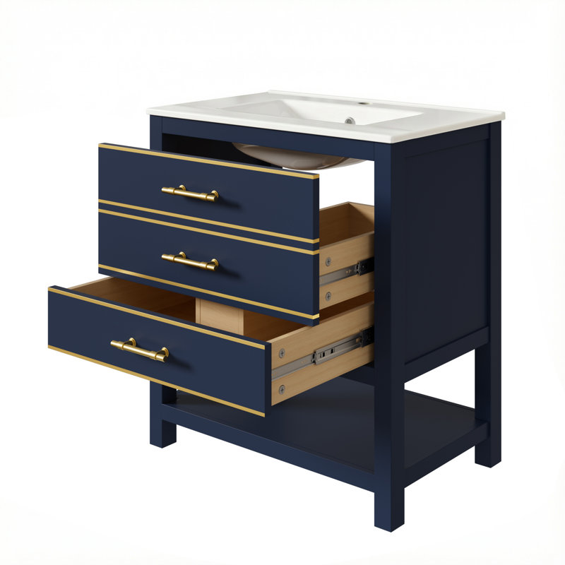 76 mm Freestanding Bathroom Vanity, Blue
