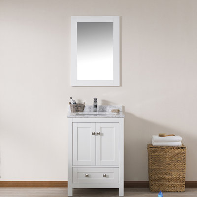 Ensemble de meuble-lavabo pour salle de bain simple 24 po avec miroir Lunenburg