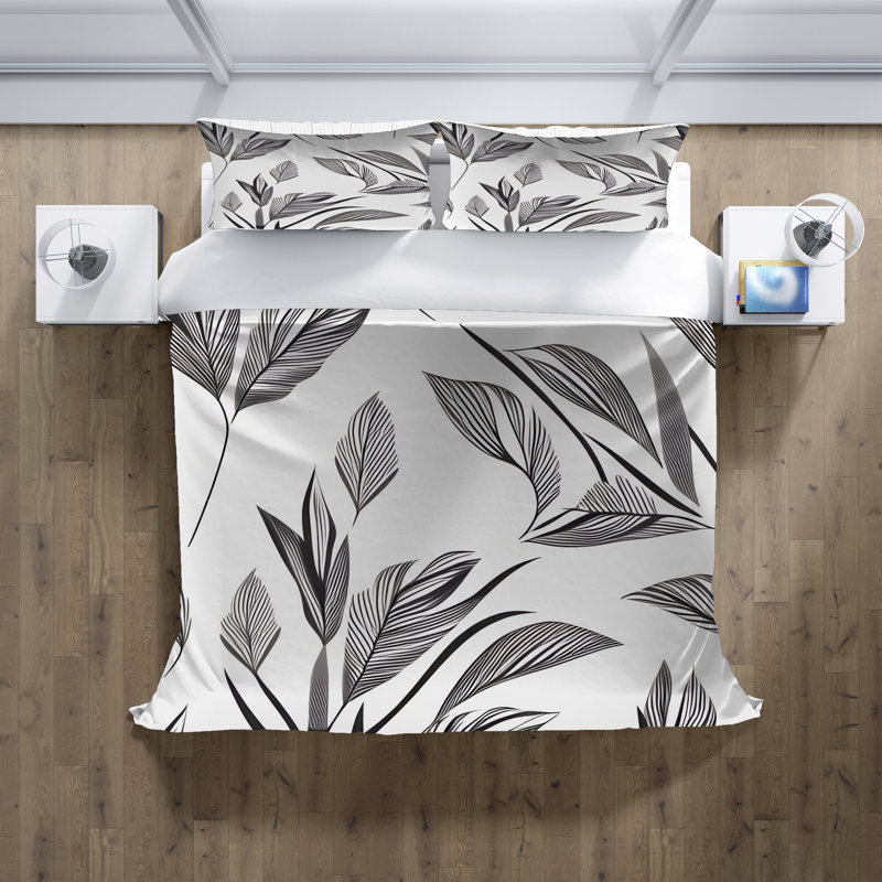 Polyester Floral Duvet Cover, Queen Duvet Cover + 2 Queen Shams