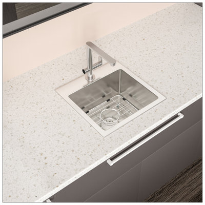 Stainless Steel Drop In Kitchen Sink - 15 Inch Drop-In Topmount Sinks 16 Gauge 15X15x9"