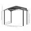 Pavillon de jardin en acier 10 x 10 pi, pour l'extérieur avec toit à motif géométrique (gris)