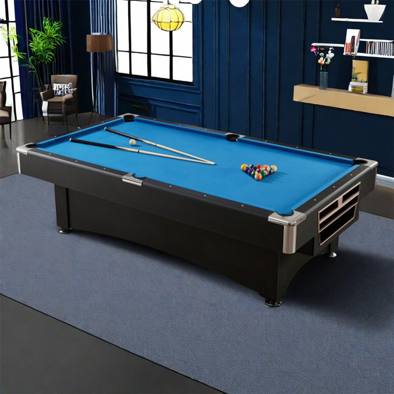 Table de billard, H 32 po x l 52 po x L 96 po, Noir, Bleu