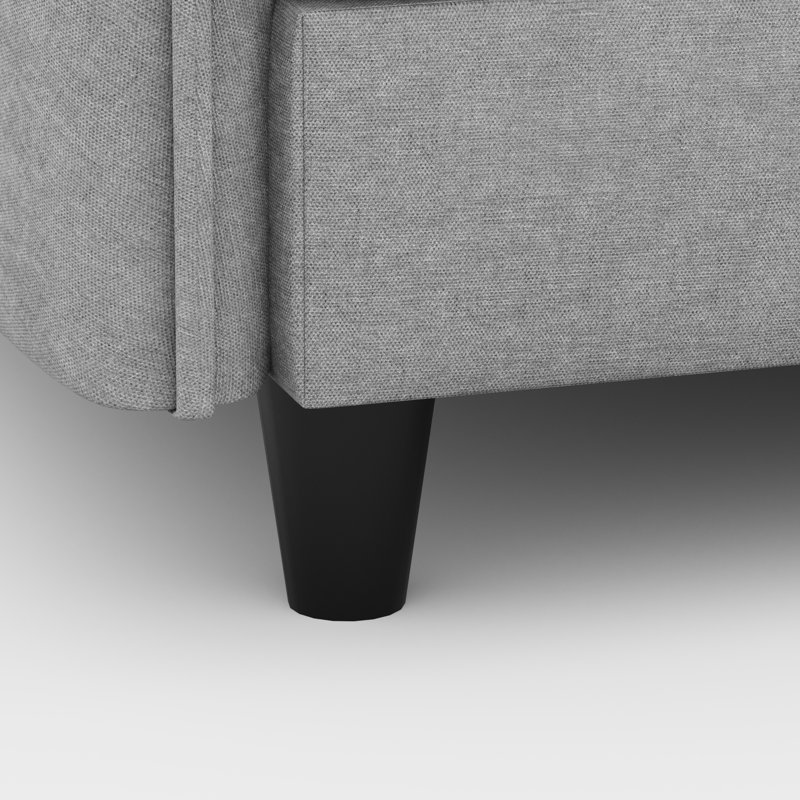 73,52 po de style moderne Mid-Century 2 places pour dortoir, appartement, chambre à coucher, bureau, base en bois massif, tissu gris respirant haut de gamme, sièges rembourrés avec ressorts ensachés, dossier et siège confortables
