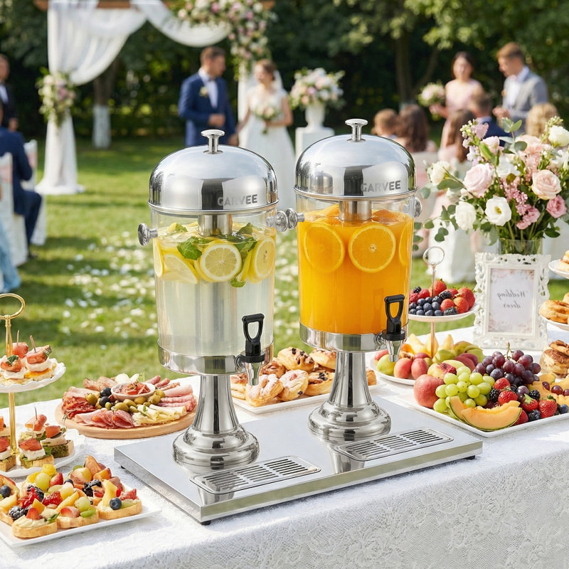 Distributeur de boissons froides en acier inoxydable pour hôtel de mariage