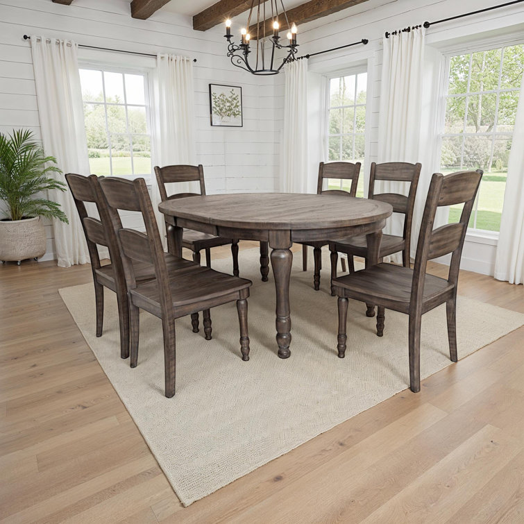 Westhoff 6 - Person Extendable Pine Solid Wood Solid Wood Top Four Leg Dining Set
