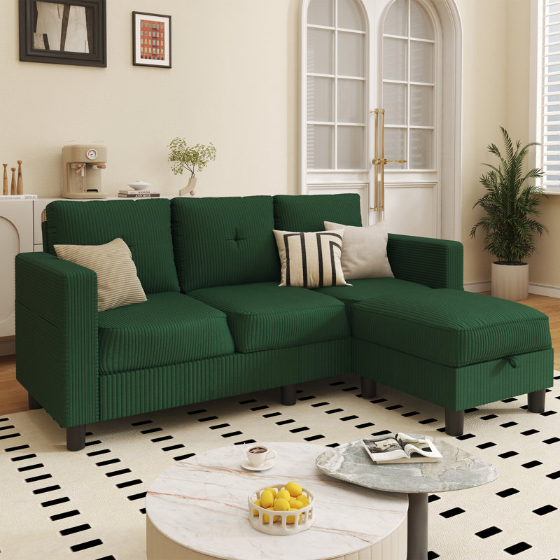 Canapé avec repose-pieds 76,4 po Azura, Mélange de coton