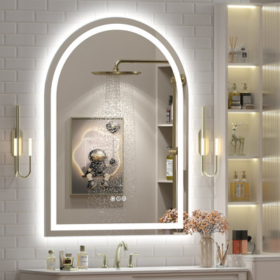 Wayfair Basics® UL Certified LED Anti-Fog Tempered Glass Arch Bathroom/Vanity Mirror 