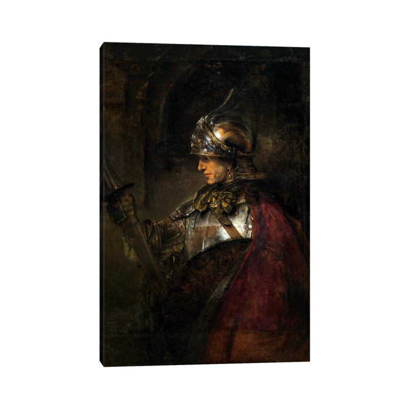 A Man In Armour, 1655 by Rembrandt Van Rijn - Wrapped Canvas Print, 101.6 cm H x 66.04 cm W x 3.175 cm D