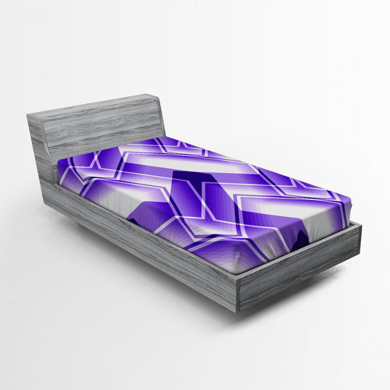 Microfiber Abstract Fitted Sheet, Twin Fitted Sheet