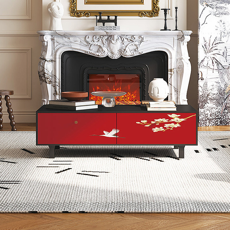 Table basse avec rangement peint français rétro, Noir, noir, noir, noir