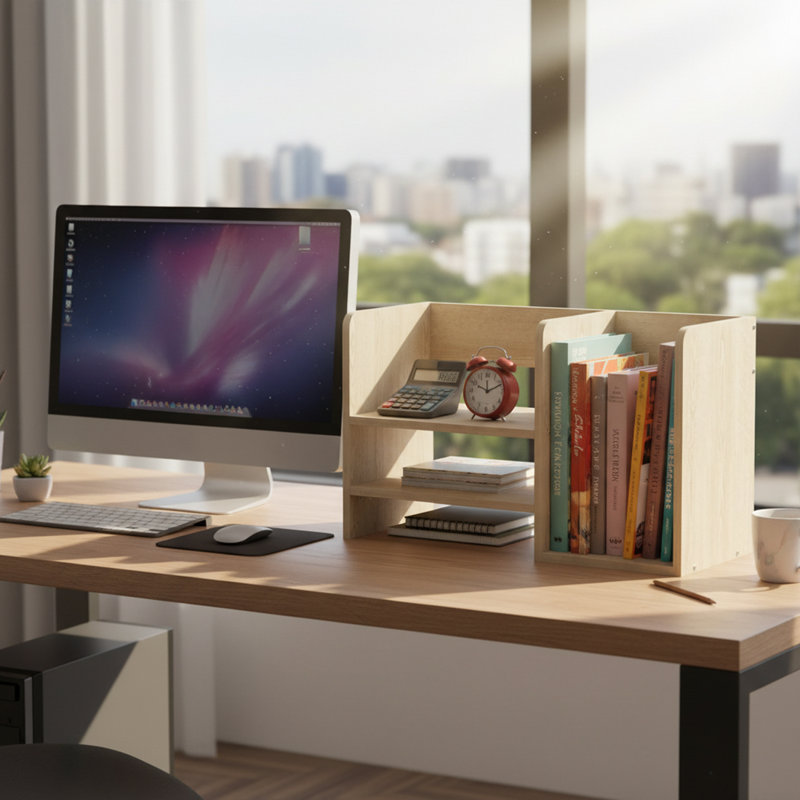 Organisateur de rangement de bureau moderne, Chêne
