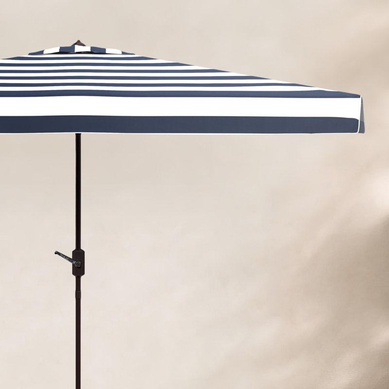 Parasol de plage inclinable 118 po Birdie, Bleu marine / Blanc