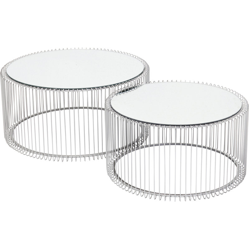 2-piece coffee table set Wire, Nickel