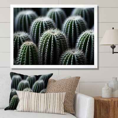 Vert, blanc, cactus, sublime minimalisme - impression