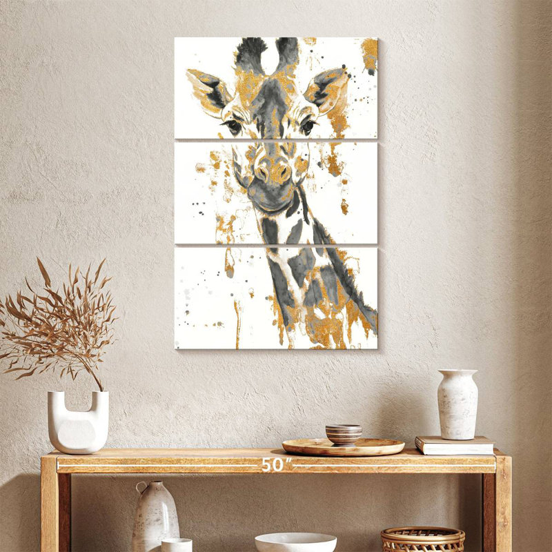 Girafe dorée Brampt, H 32 po x l 20 po