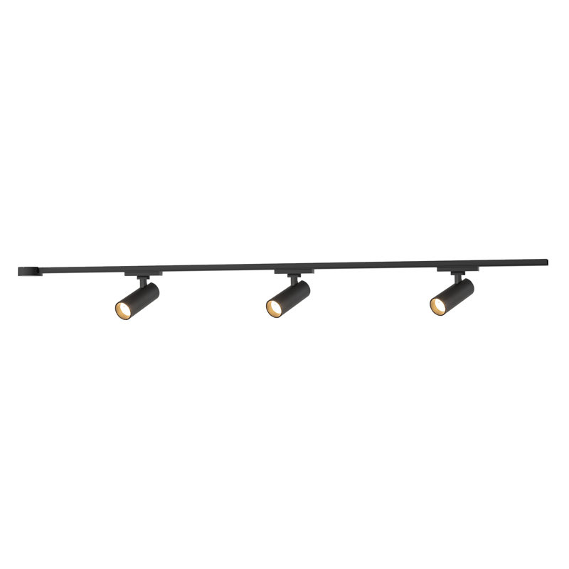 Paolo 3 Light (2-in) Black dimmable 3000K LED Trilo Track Ceiling Kit, Matte Black