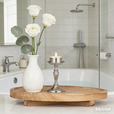 Plateau de cuisine rond rond en bois pour comptoir 10 po - brun